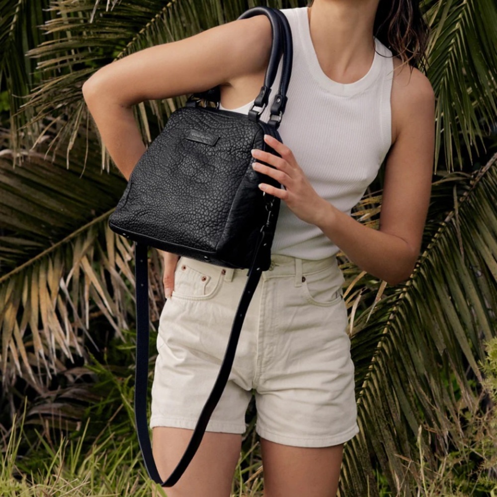 Status Anxiety - Black Bubble Leather Satchel Bag